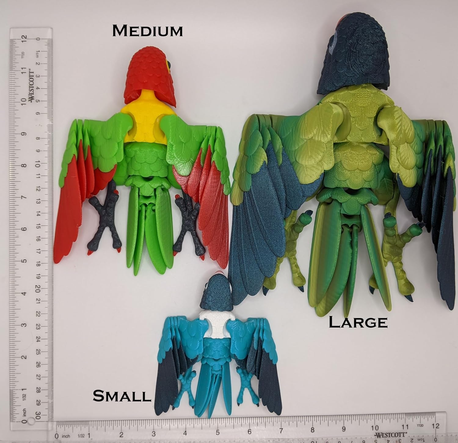 3D Printed Lovebird - Articulated Fidget Figurine (Black Cheeked Lovebird, Medium)