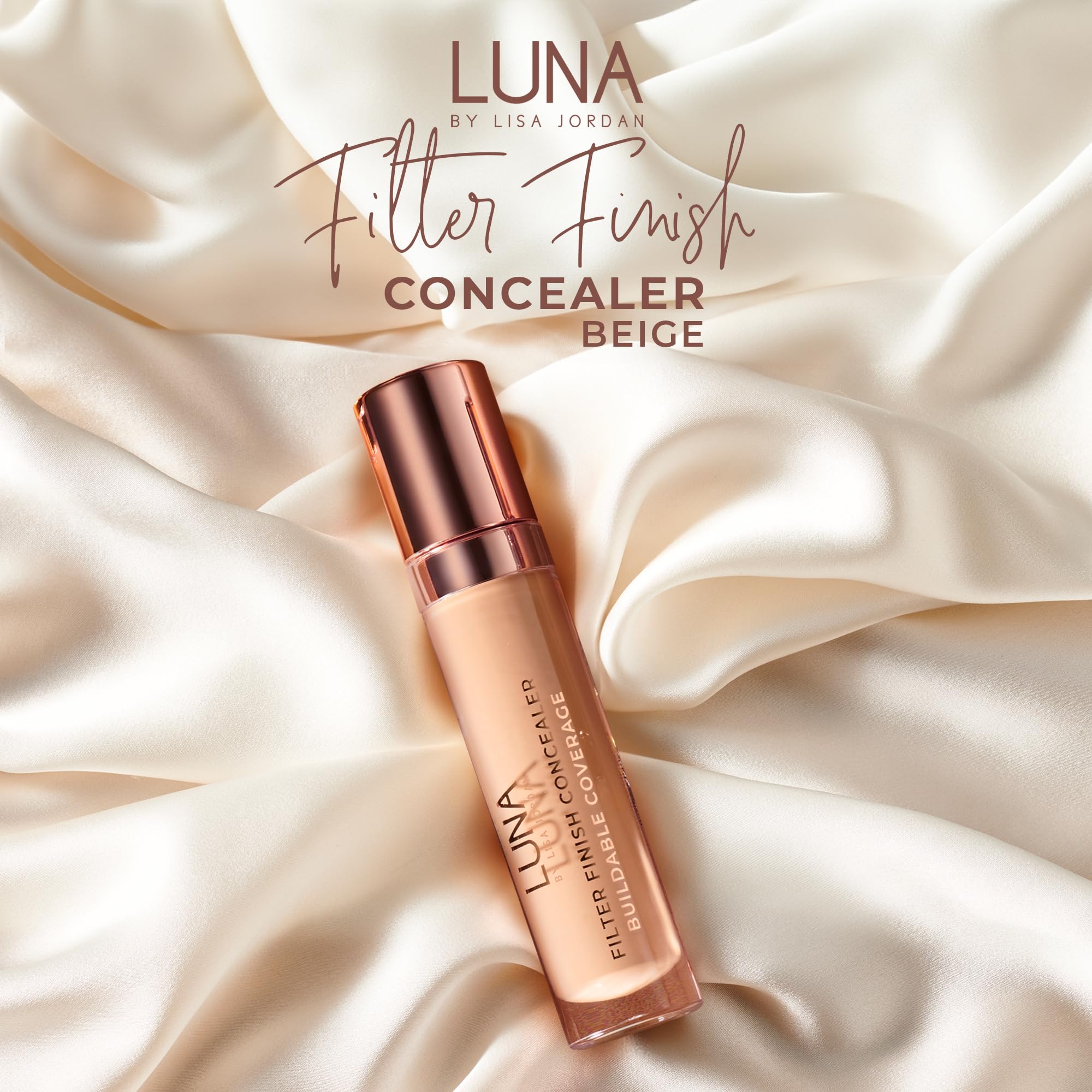 LUNA Filter Finish Concealer in BEIGE Shade, Hydrating Cream Concealer Contains Vitamin E, Hyaluronnic Acid and Glycerin - Image 2