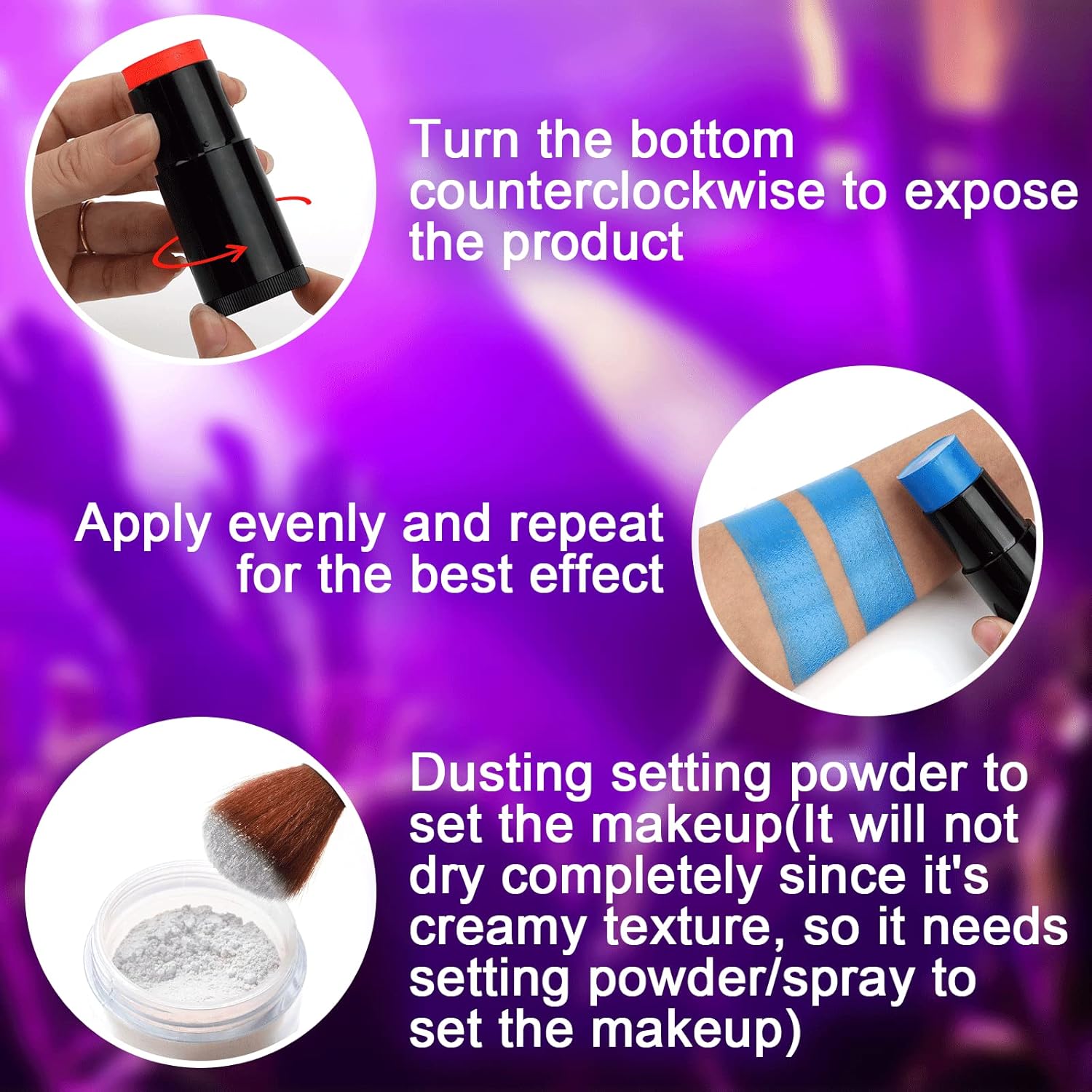 LATIBELL Blue Face Body Paint Stick (0.75 oz), Professional Neon Face Paint Makeup Foundation, Blue Face Paint for Halloween SFX Cosplay Costume, Cream Type Blendable : Beauty & Personal Care