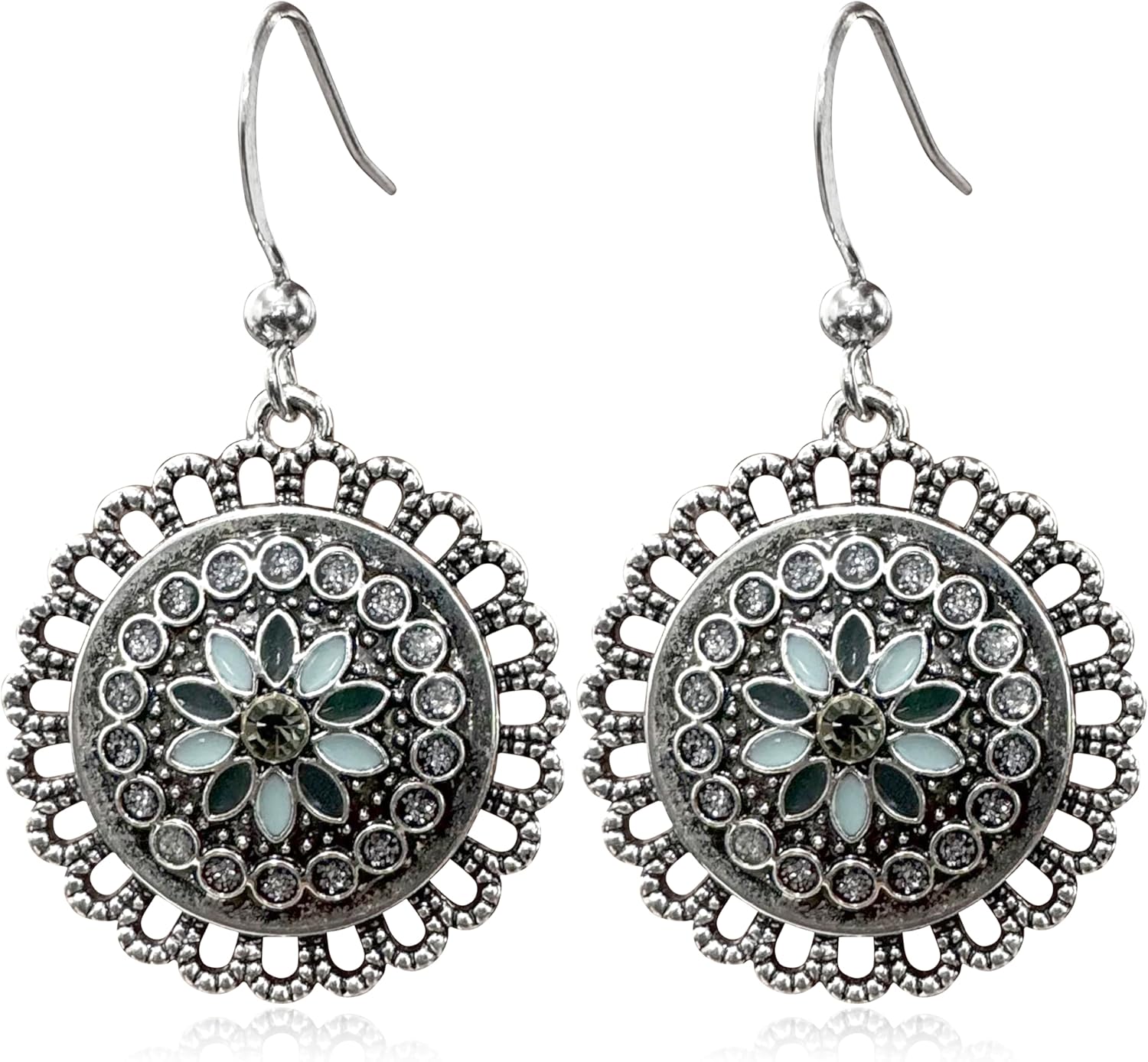 Unique Handmade Bohemian Bronze Tribal Hoop Spiral Earring Dainty Chic Vintage Gold Silver Colorful Round Circle Geometry Dangle Drop Earrings for Women Statement Jewelry Gifts