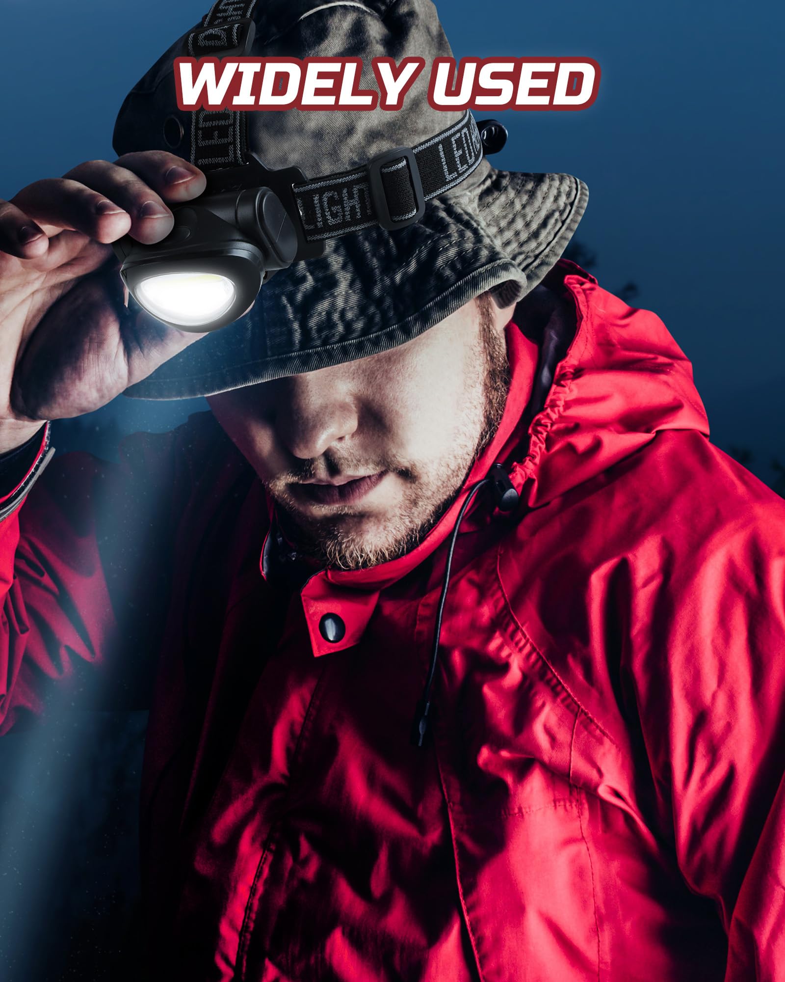 Lichamp Camping-Stirnlampen-Taschenlampe, 8 Stück, superhelle COB-Stirnlampe für Laufen, Lesen, Wandern, Wandern, Klettern, Angeln, Jagen, Joggen, Scheinwerfer-Multipack für Erwachsene, Kinder