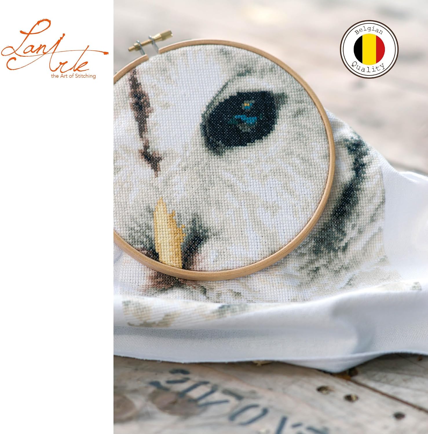 Lanarte PN-0163781 Counted Cross Stitch Kit: Owl (Evenweave), NA, 19 x 26cm