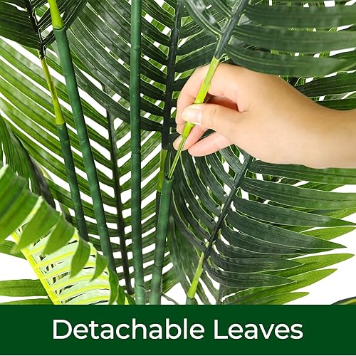 Miniatura 3 de VIAGDO Palmera artificial de 5 pies de alto decoración de palmera falsa con 11 troncos desmontables planta de seda de palmera tropical sintética