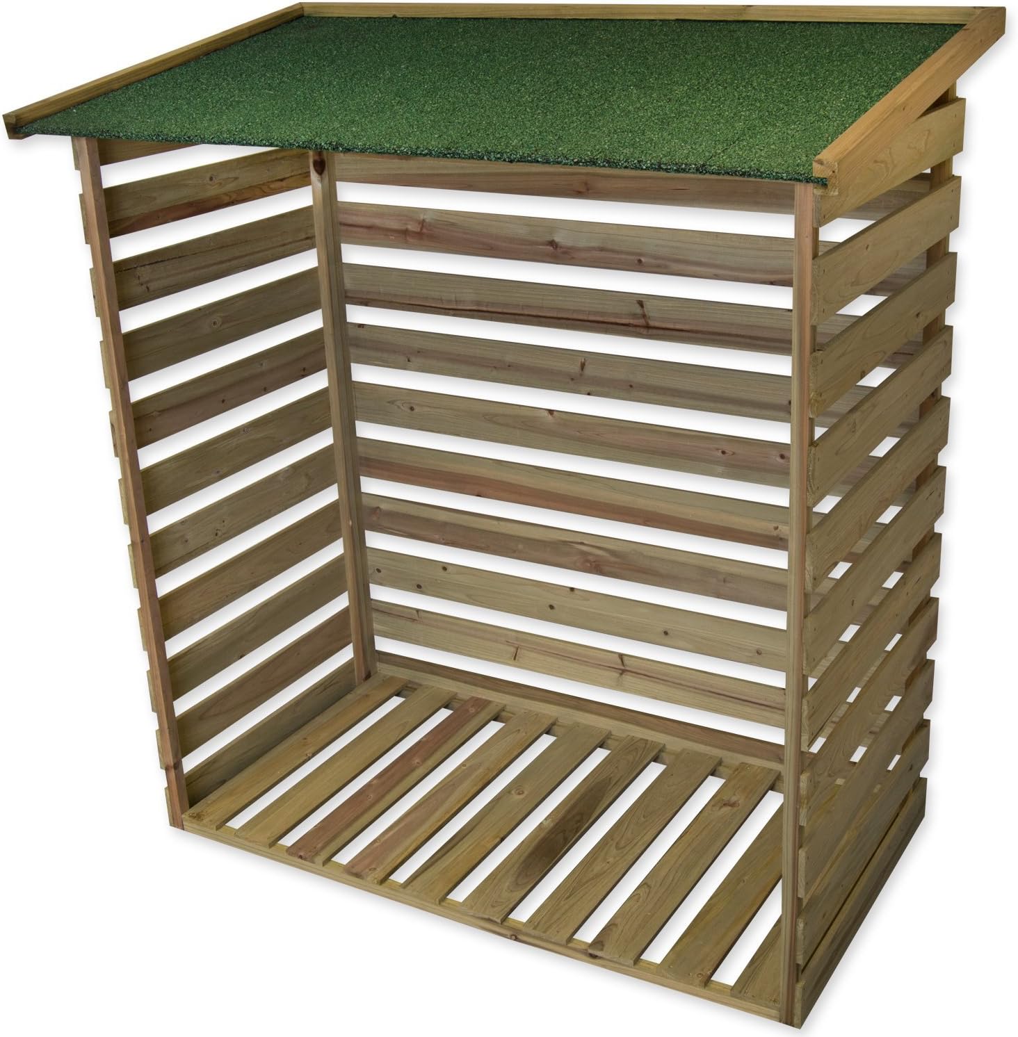 Woodside Treated Wooden Heavy Duty Log Store Garden Storage Shed