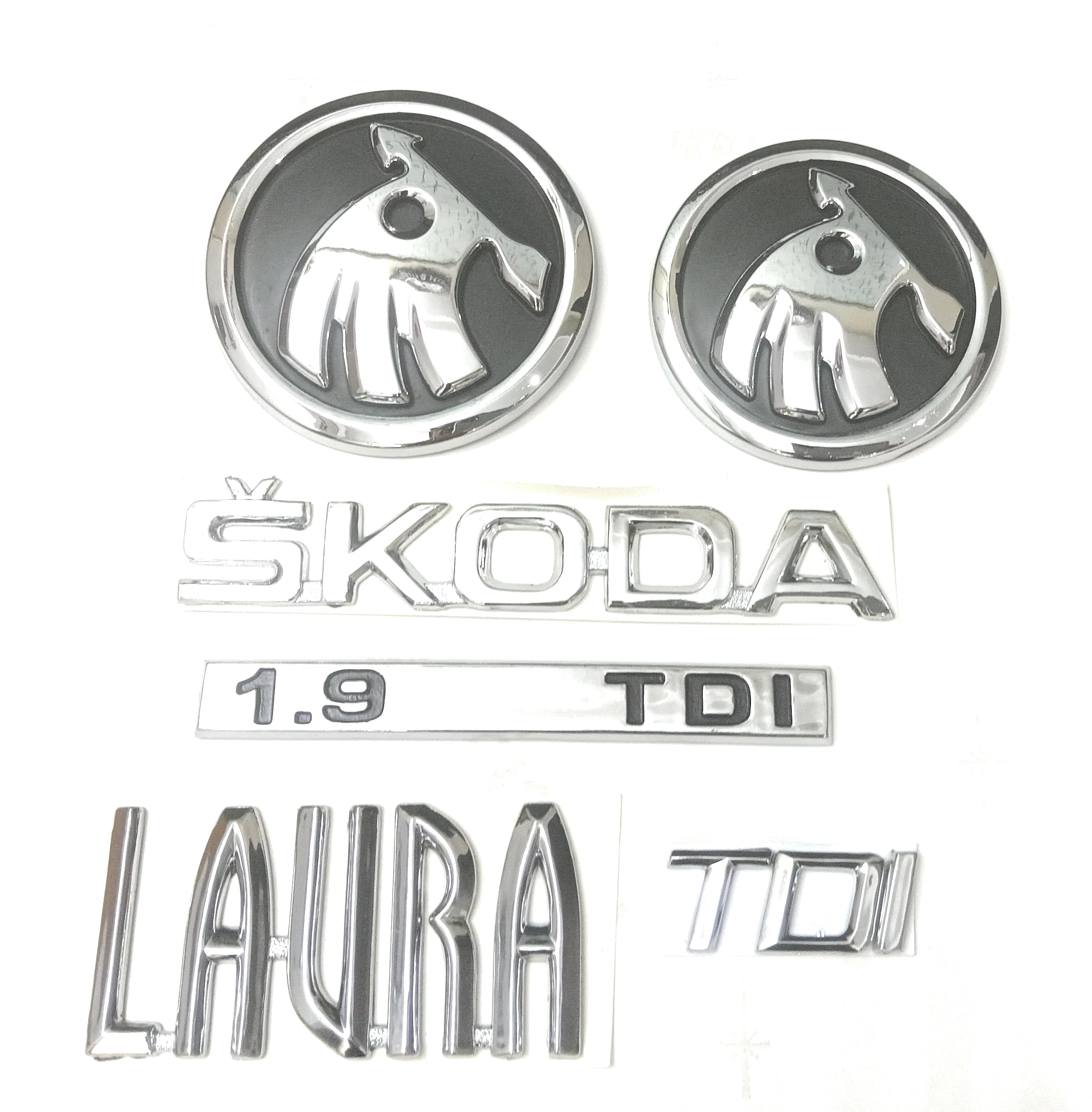 CAR Badge Emblem Monogram Logo Decals wrap Sticker Symbol 3D kit2 Compatible with s-Koda Laura kit 208-image-25