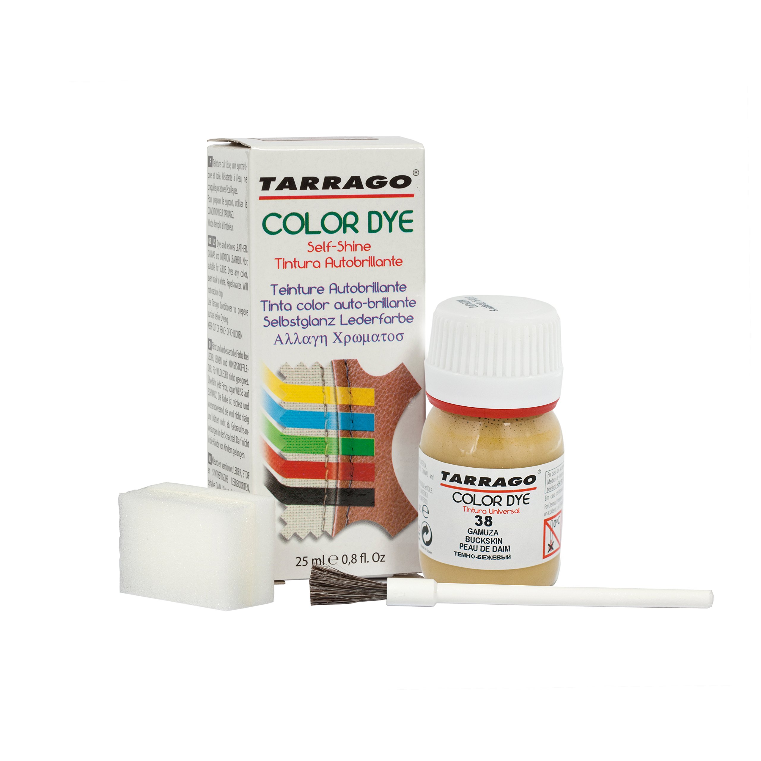 Tinte para Zapatos y Bolsos de Cuero y Textil con Esponja y Brocha | Cubre Rozaduras y Desgastes del Calzado | Gama de 90 colores — view 81
