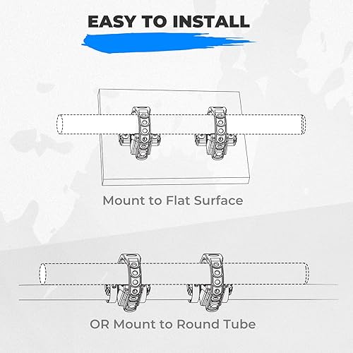 Miniatura 9 de KEMIMOTO Soporte de pala tipo C, agarre de goma para herramientas de mango de 1.75 a 3 pulgadas, abrazadera para barra de rollo de 0.5 a 1.5