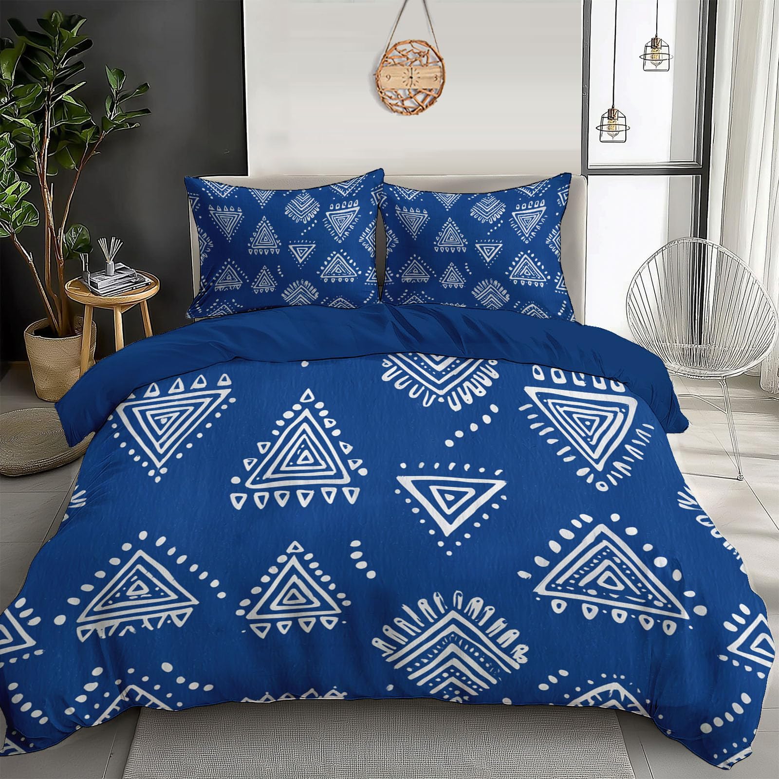 Housse de couette 240x260cm avec 2 taies d'oreiller 65x65cm en microfibre