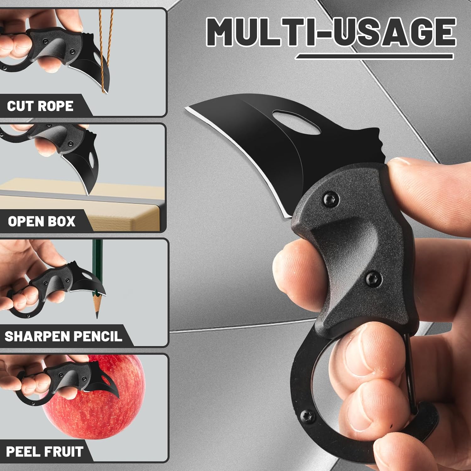 Small Pocket Knife for Men, Mini Folding Knives Cool Carabiner Knife Box Cutter for Day Carry, Small Box Cutter Multi-Tool Folding EDC Gadgets Knives with Stainless Steel Blade, Great Gift for Men