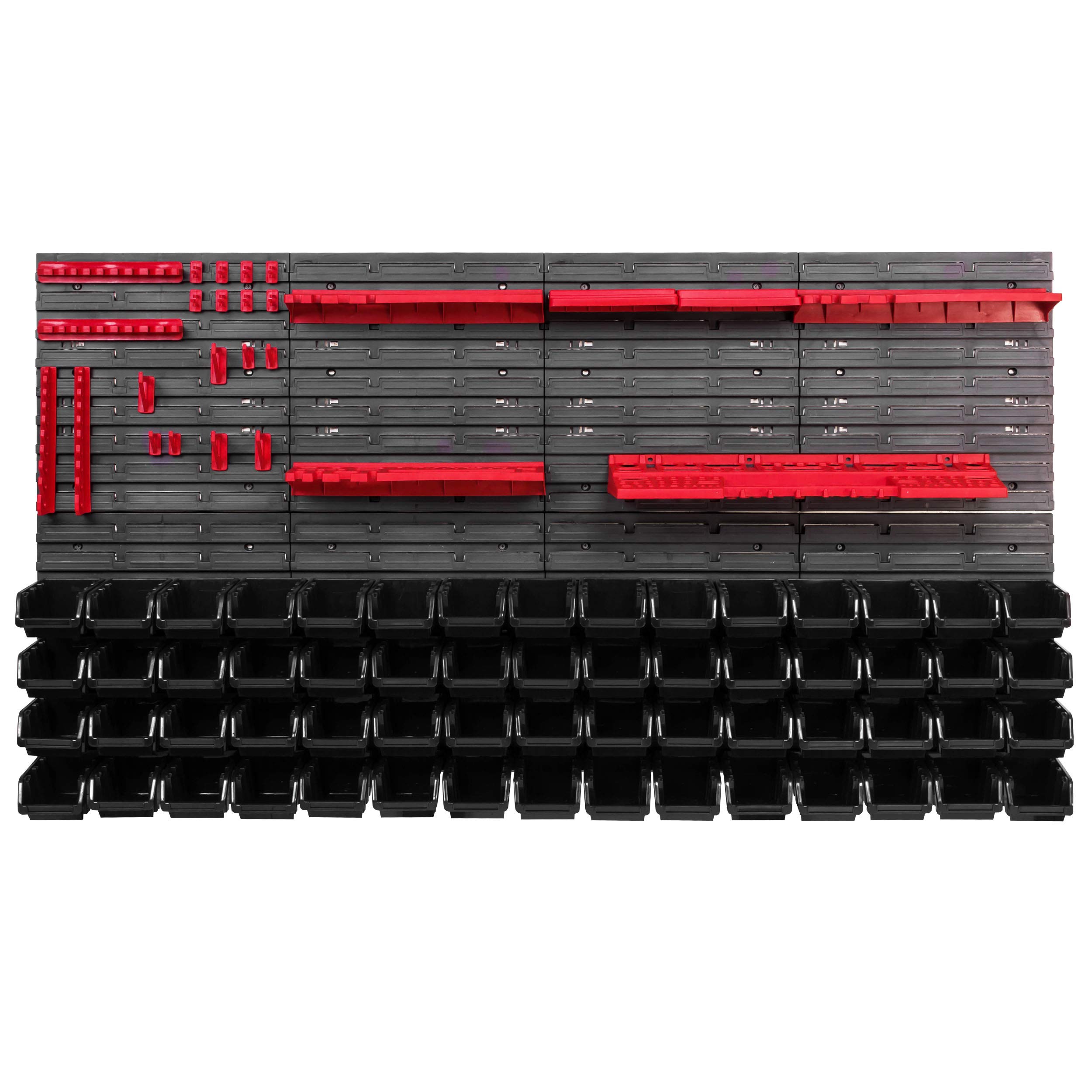 60 pudełek na narzędzia, regał ścienny, regał warsztatowy, ścianka narzędziowa 156 x 78 cm, uchwyt na narzędzia, system magazynowy, pojemniki do magazynowania, bardzo mocne płyty ścienne, regał, możliwość rozbudowy