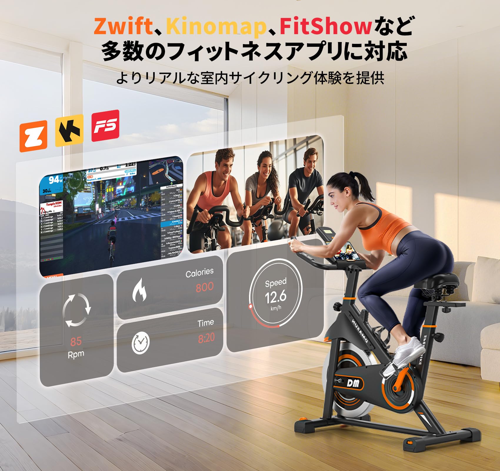 Amazon.co.jp: DMASUN エアロバイク フィットネスバイク スピンバイク