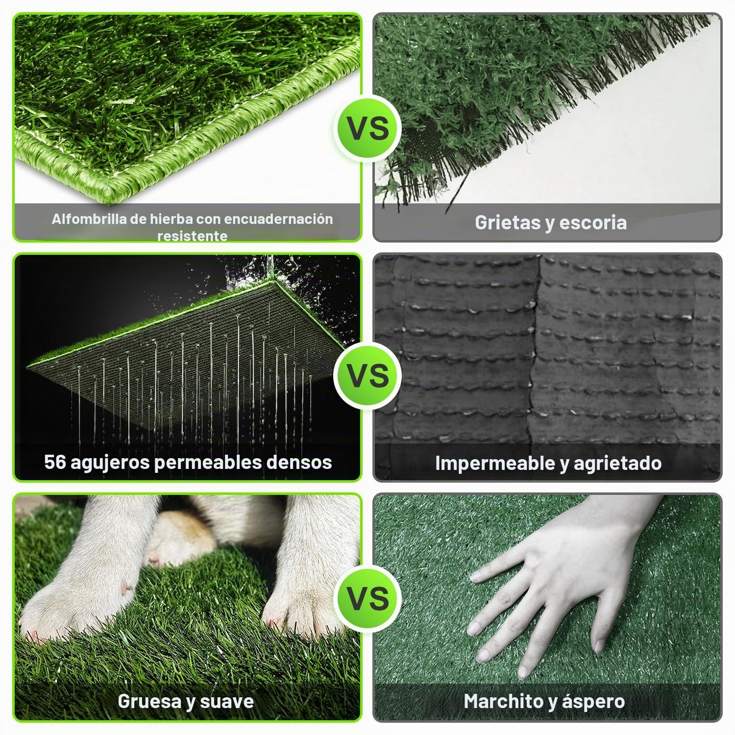 Hompet Inodoro para Perros con 2 Piezas de césped Artificial, Arenero Meadero Orinal para Perro, para Cachorro, para Perros pequeños y medianos, Almohadillas de Entrenamiento portátiles