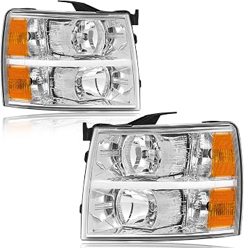 Pair Headlights Compatible with 07-13 Chevy Silverado 1500