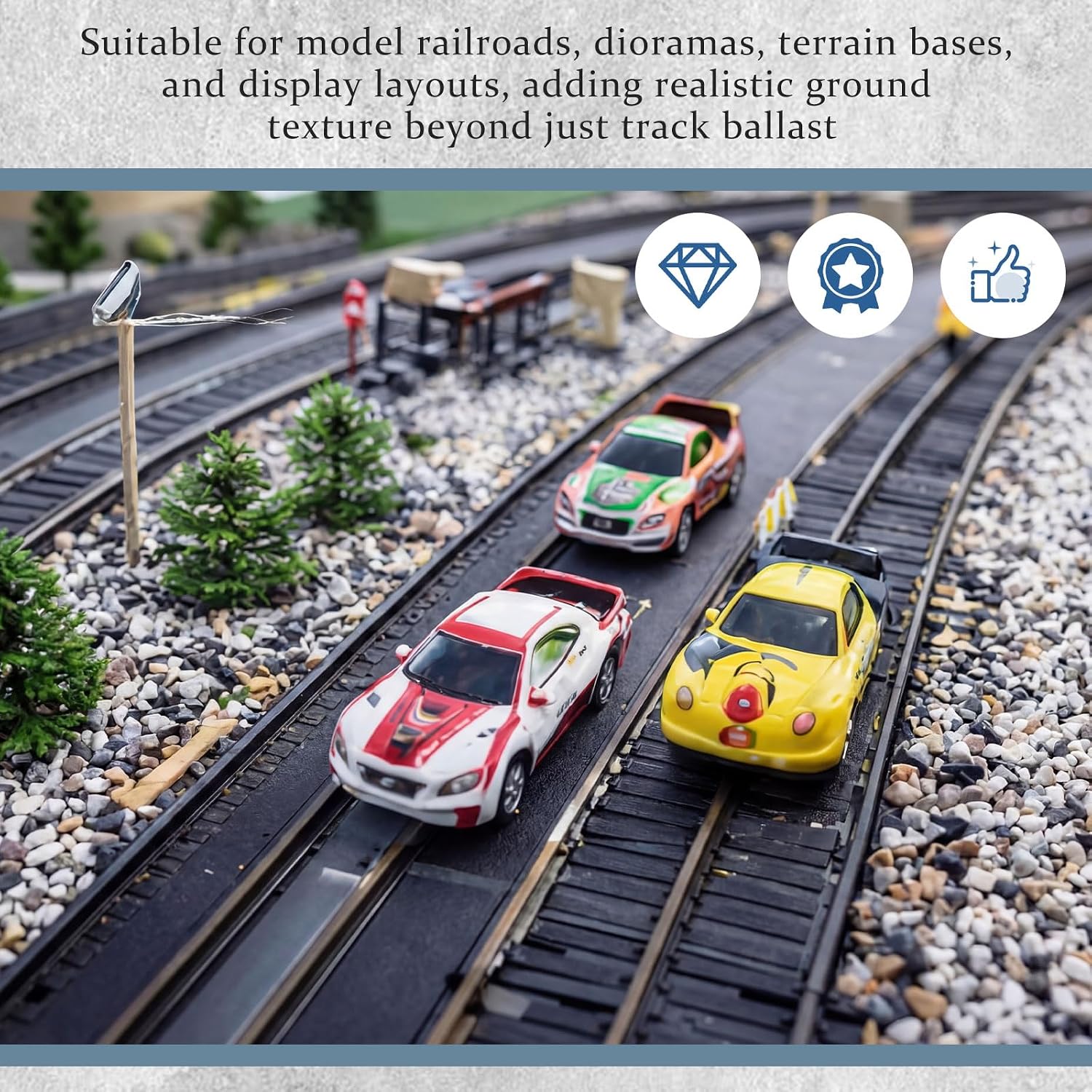 Patelai 4.5 Pounds Model Train Ballast Shaker Imitation Granite O/g Gauge/Scale Track Ballast for Architecture Designing, Photography Props, Miniature Landscapes Model Making Kits