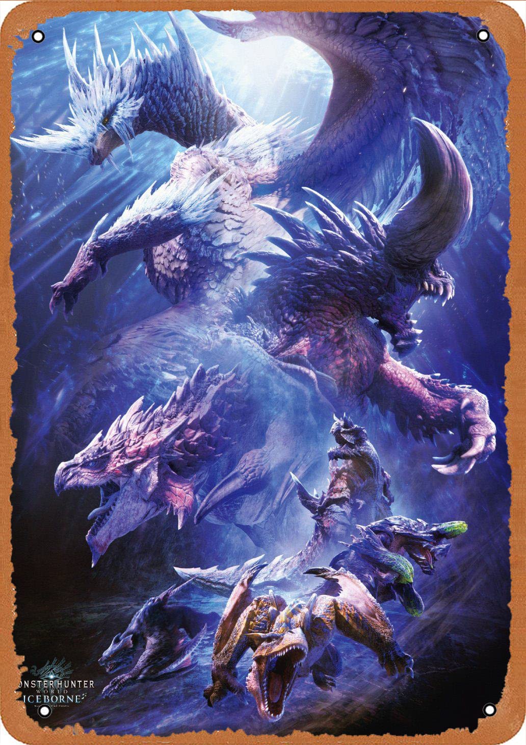 Amazon.com: Tin Sign Vintage Monster Hunter World Iceborne Poster