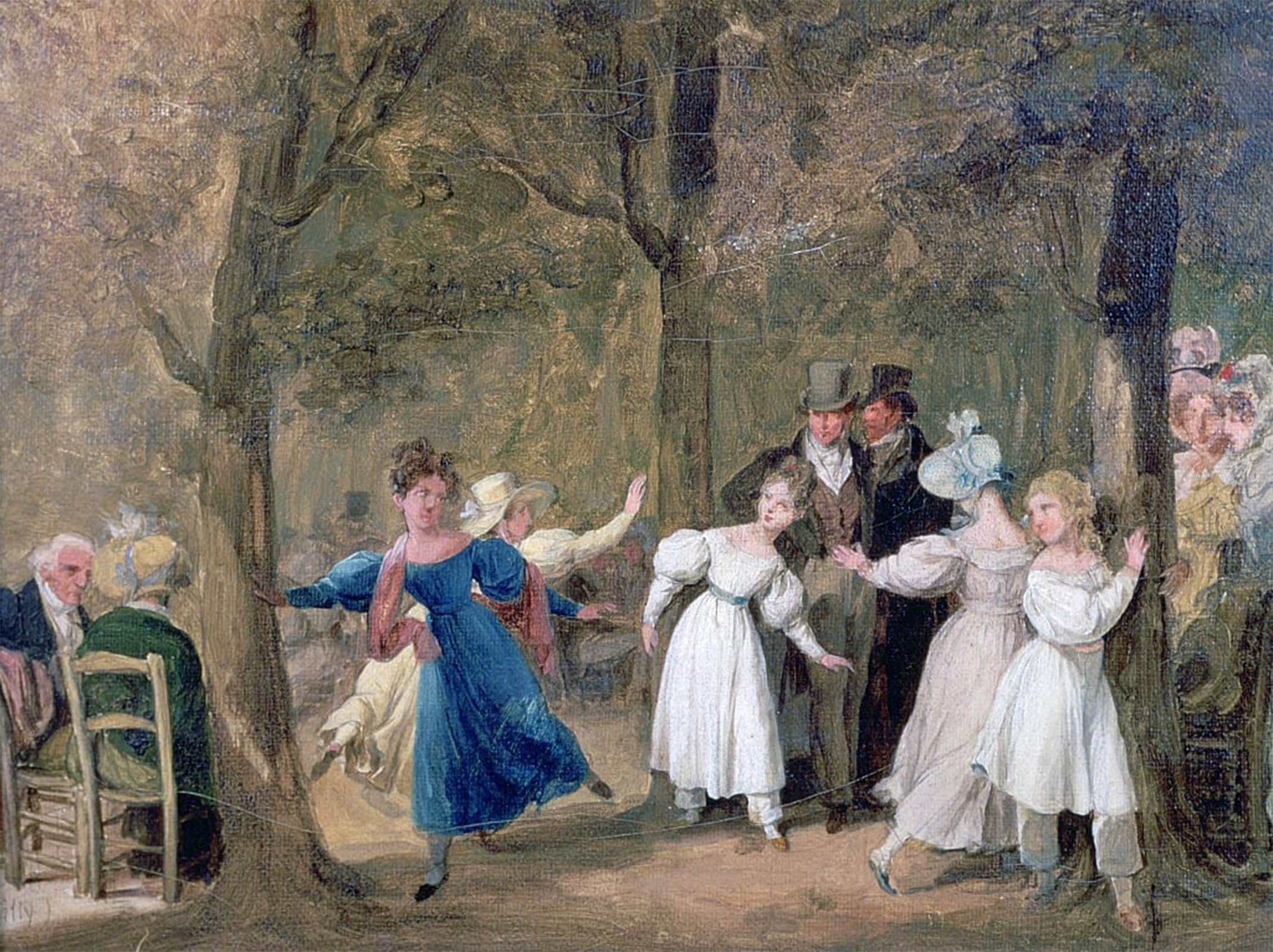 ARTXLXXBN Famous Print Painting Colorful Art Print Reunion in the Luxembourg Gardens by Louis Leopold Boilly Canvas Art Decorations for Home Decor 60x90cm