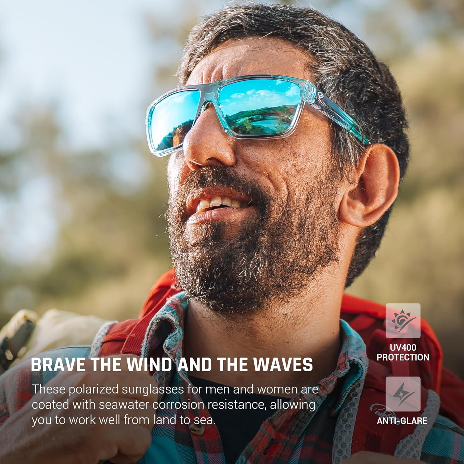 TOREGE Mens Women Sunglasses Polarized Sports UV Protection Wraparound Lightweight Sunglasses for Fishing Golfing NAUTILUS - Image 2