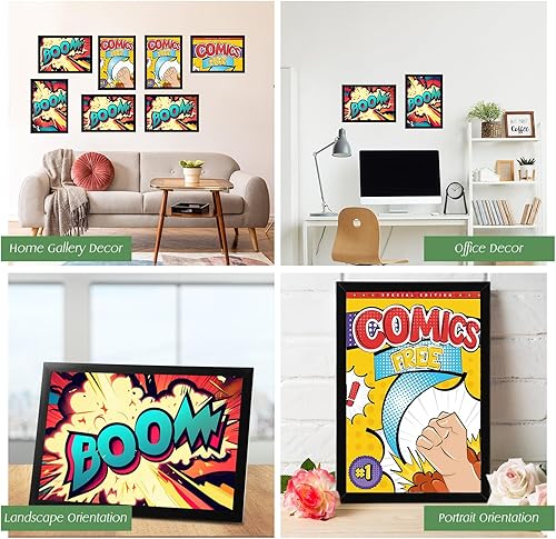 Miniatura 5 de Ireer Paquete de 24 marcos de cómics para cómics de pared para colocar en la mesa, con protección UV, se adapta a cómics actuales de hasta 8 x 12