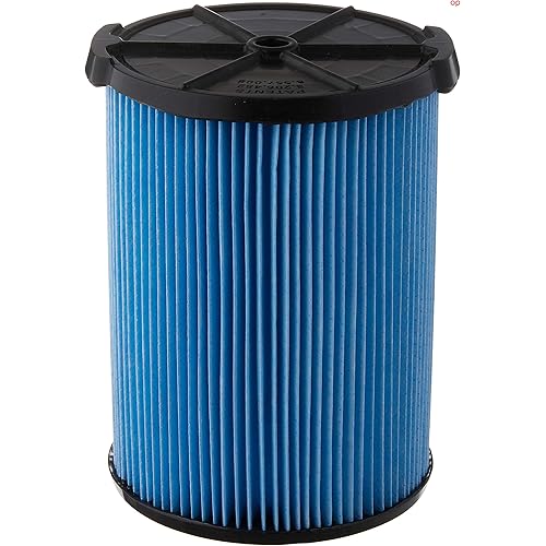 RIDGID 72952 Model VF5000 3-Layer Pleated Paper Vacuum Filter for RIDGID 5-20 Gallon Vacuums, Green