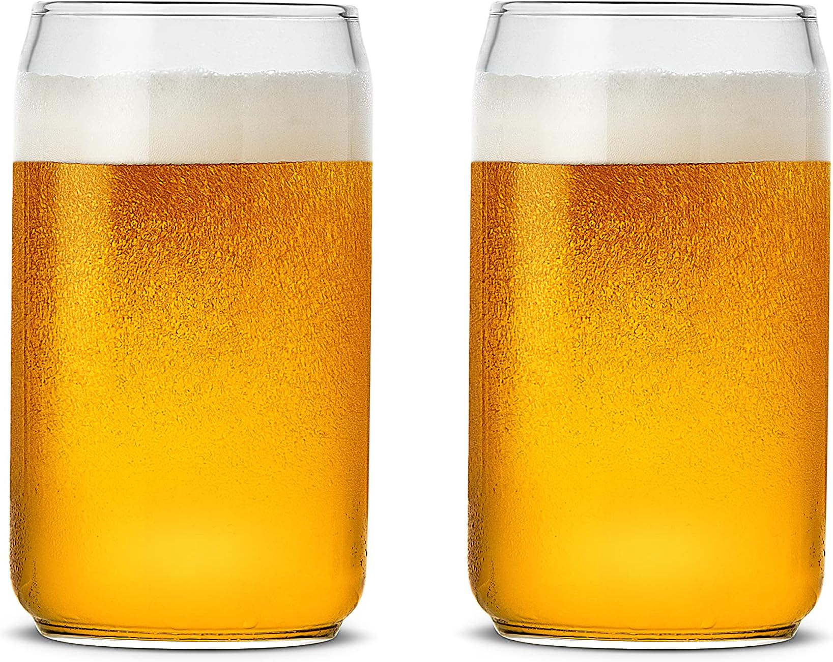 LUXUBeer Glass, 20 oz Can Shaped Beer Glasses Set of 2 -Craft Drinking Glasses,Large Beer Glasses for Any Drink and Any Occasion (Set of 2)