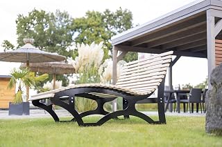 Waldsofa Sonnenliege Relaxliege Wellenliege Himmelsliege Gartenliege schwarz pulverbeschichtet
