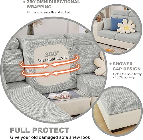 Miniatura 3 de Funda universal para sofá, resistente al desgaste, funda de asiento individual grande, funda de cojín mágica para sofá, protector de muebles