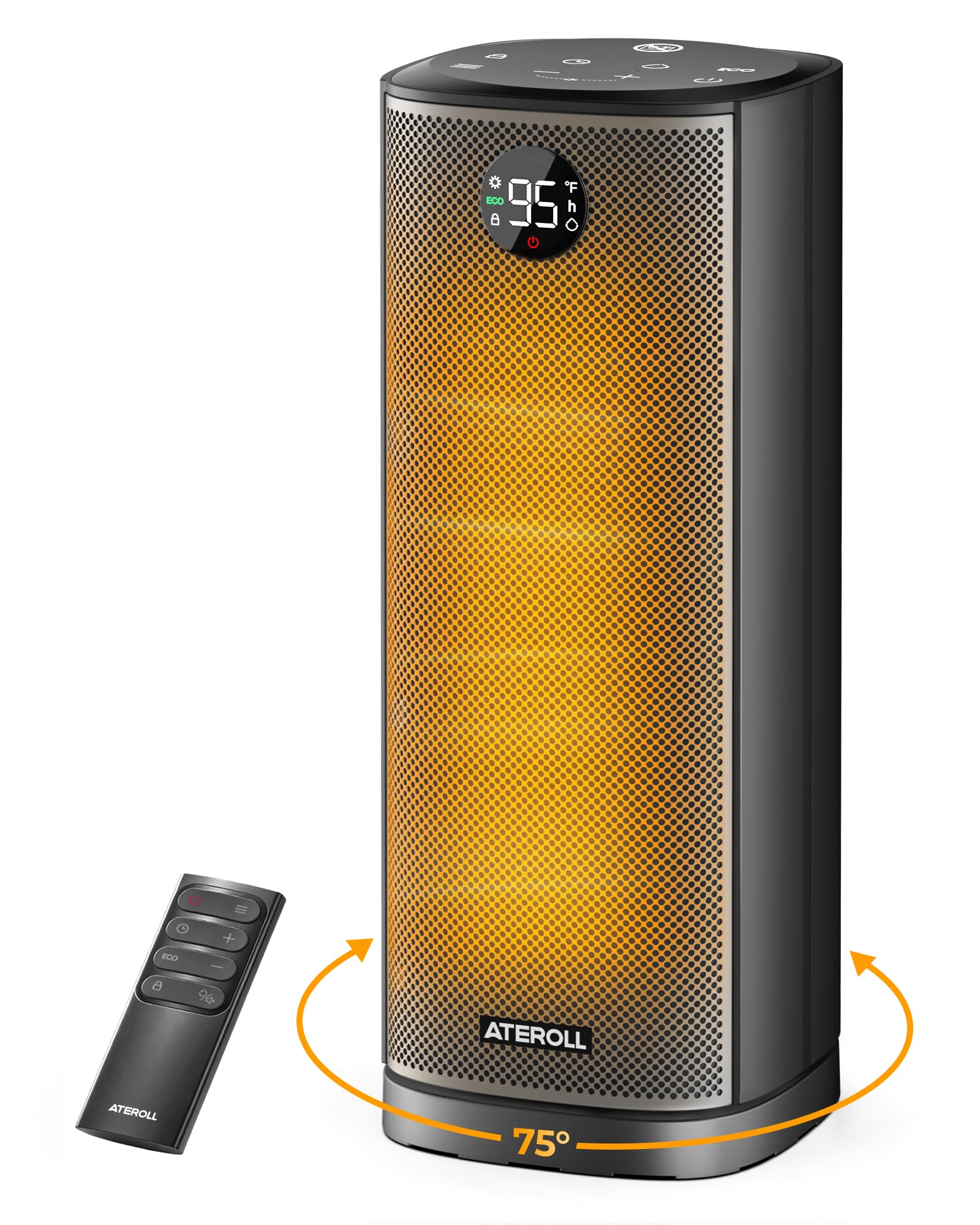Space Heater with 75°Oscillation, Electric Heate