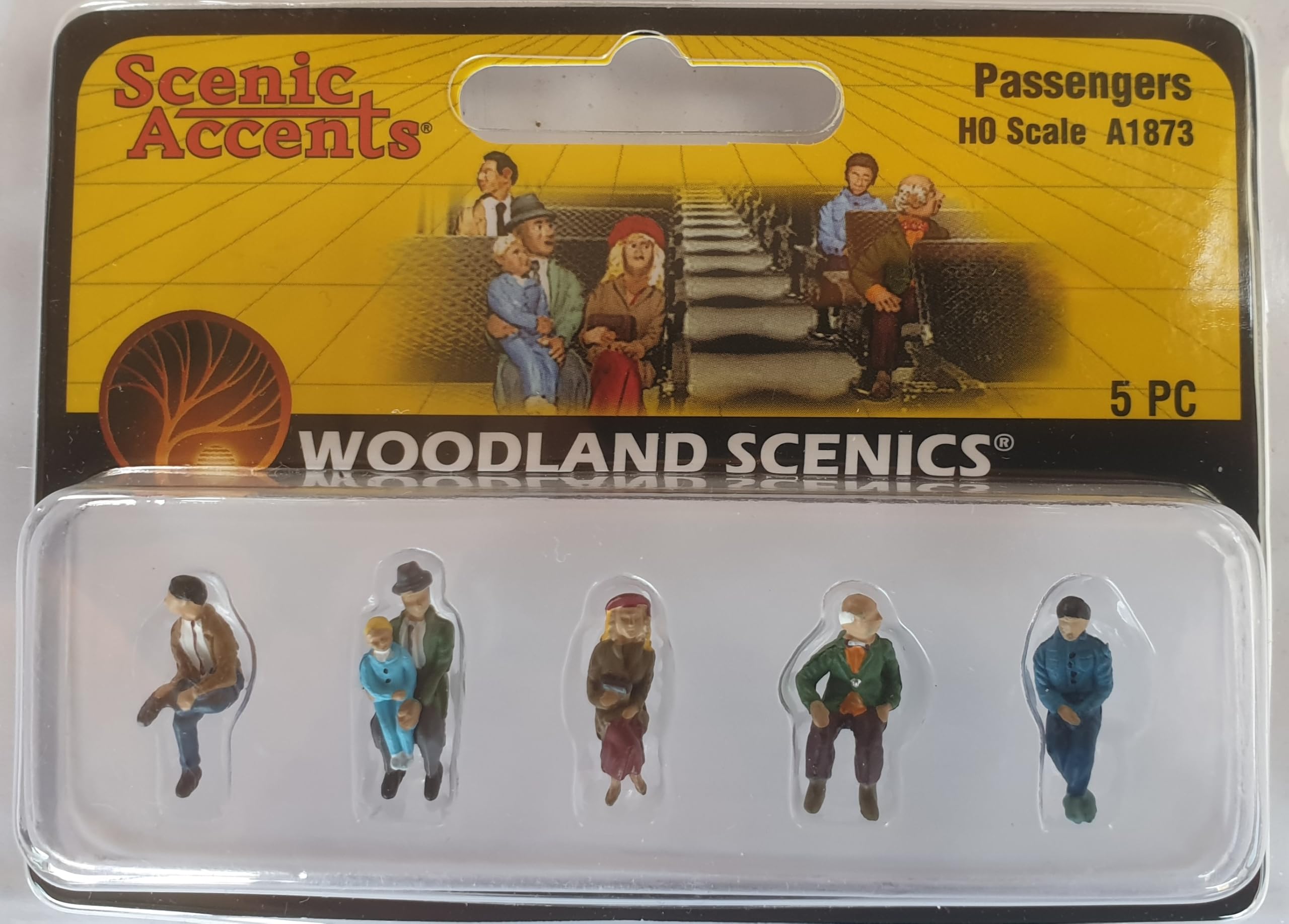 Woodland Scenics WA1873 Passengers Sitting People Waiting Figures Track H0 HO 1:87 Passengers A1873