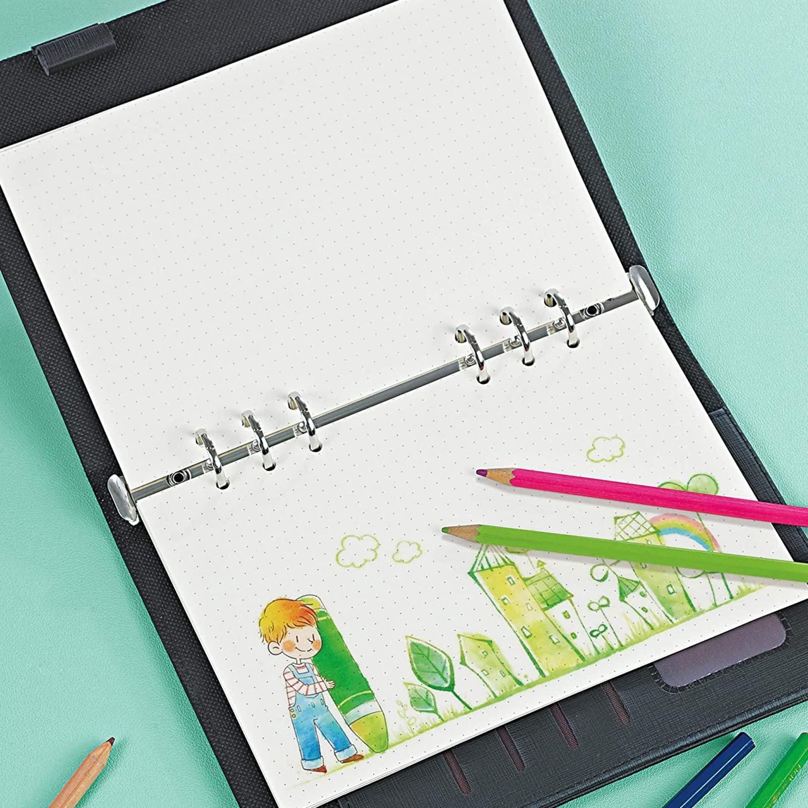 3 Ricariche Carta A5 A Righe | 135 Fogli Per Agenda Filofax | Blocco Note 6 Fori - Foto 7