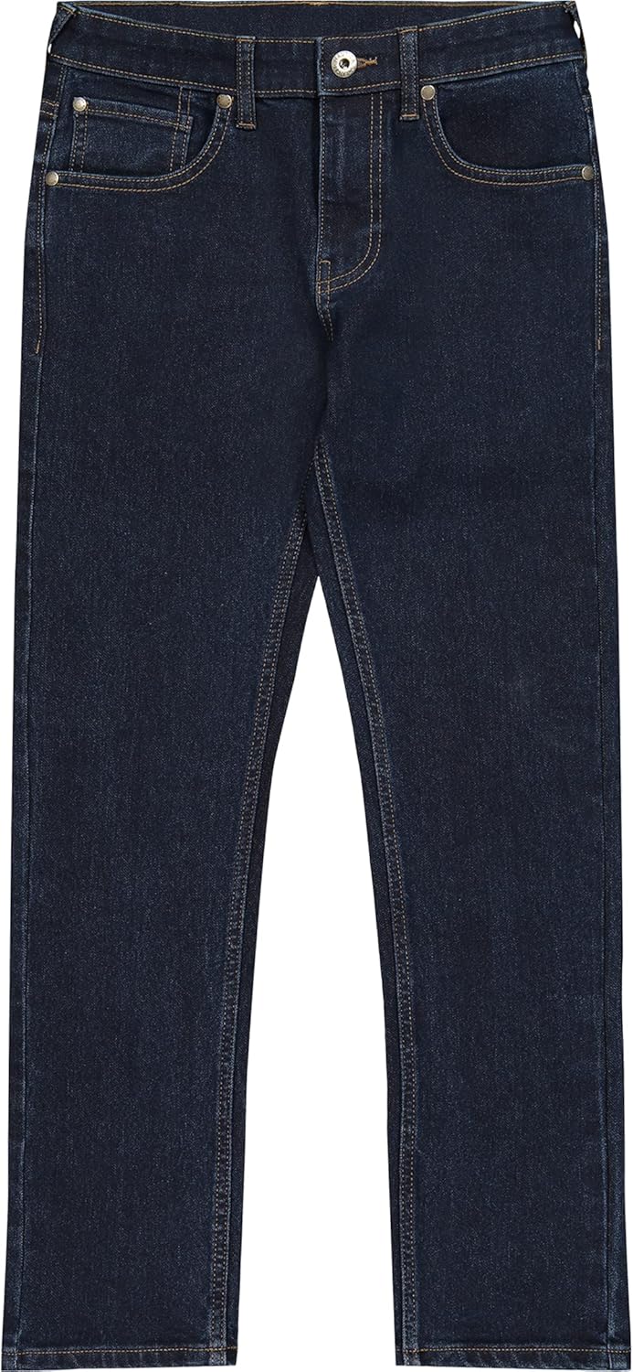Nautica Boys Classic Fit Straight Leg Denim Jeans, 5-Pocket Style, Zipper Fly & Button Closure