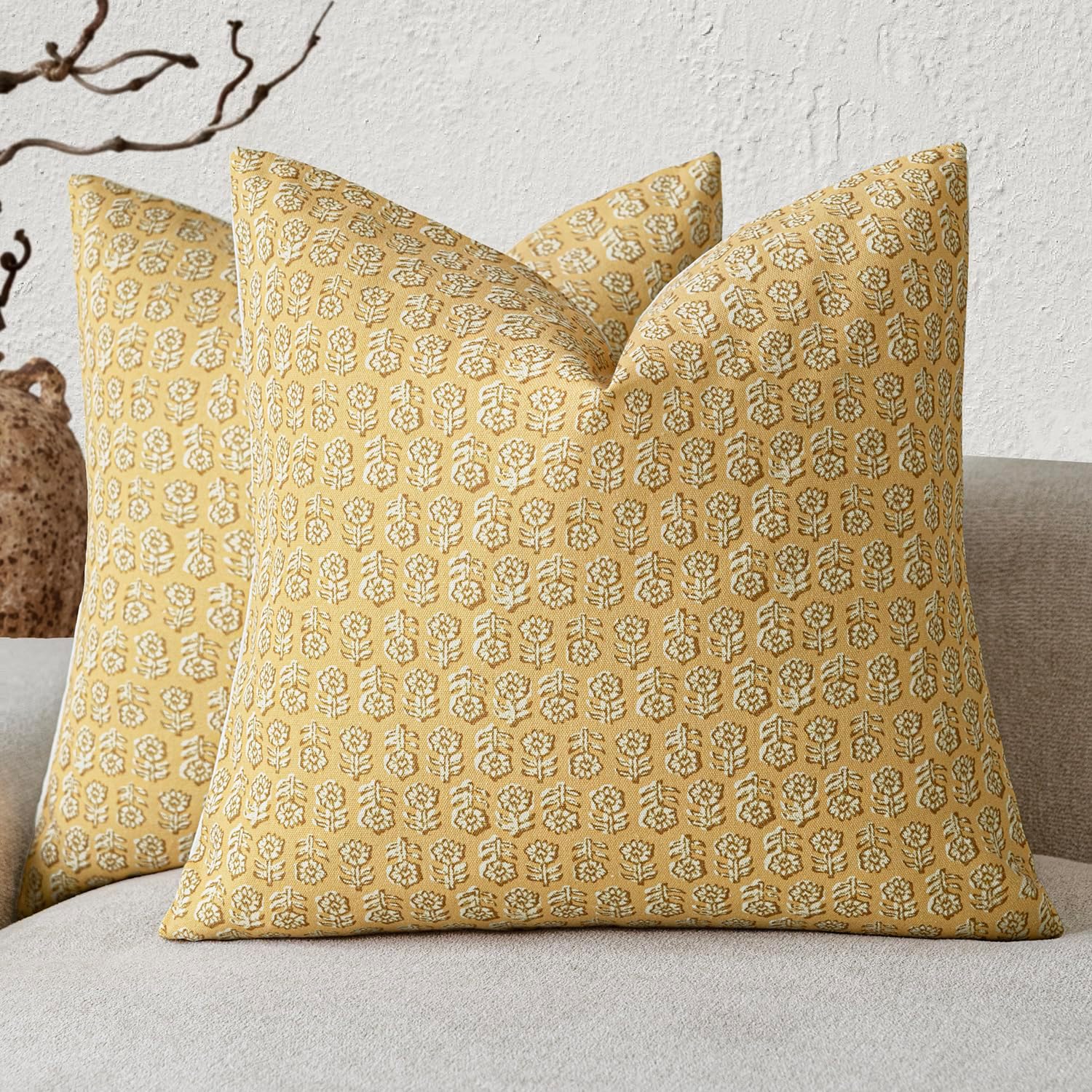 Amazon.com: Foindtower Set of 2 Decorative Vintage Floral Print Throw ...