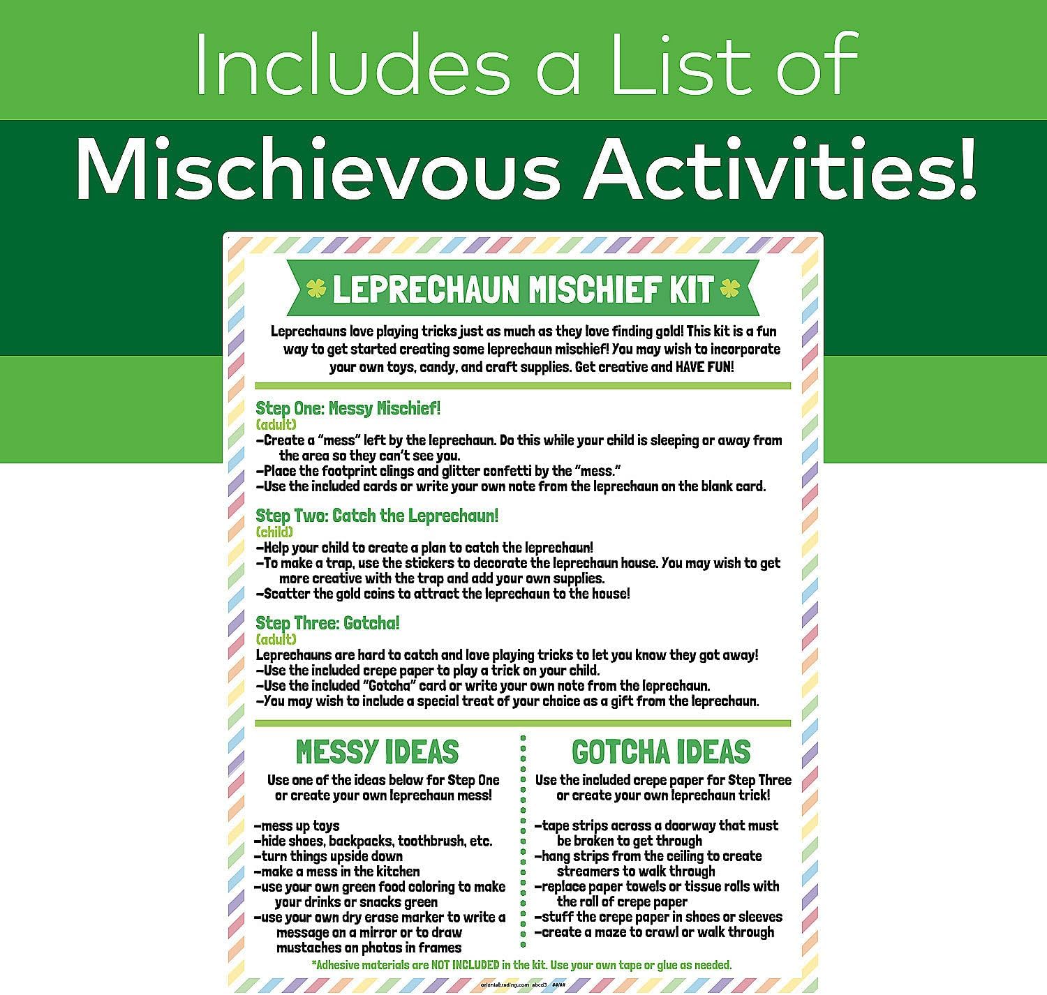 Fun Express 8 1/2" x 11" St. Patrick’s Day Leprechaun Mischief Kit - 20 Pc.