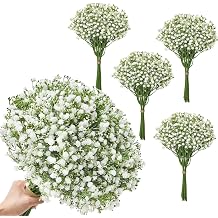 Alecono Babys Breath Artificial Flowers 100 Pcs, White Artificial Baby Breath Bulk for DIY Floral Bouquets for Wedding, Fake Babies Breath Real Touch Flowers for Home Decorations
