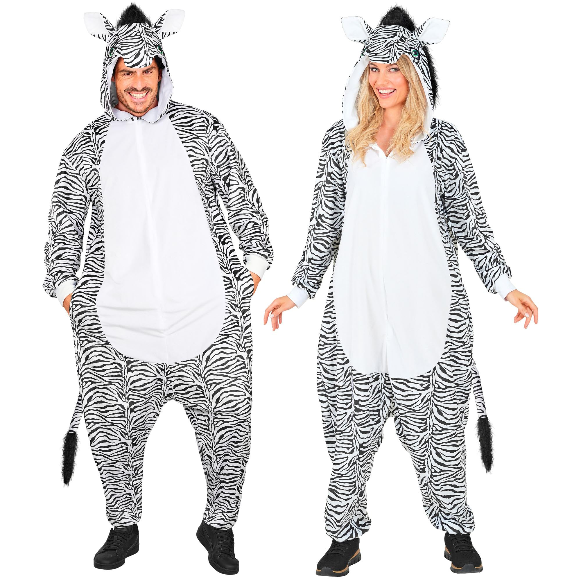 W WIDMANN MILANO Party Fashion 45594 Jumpsuit, Zebra Black and White, XXL
