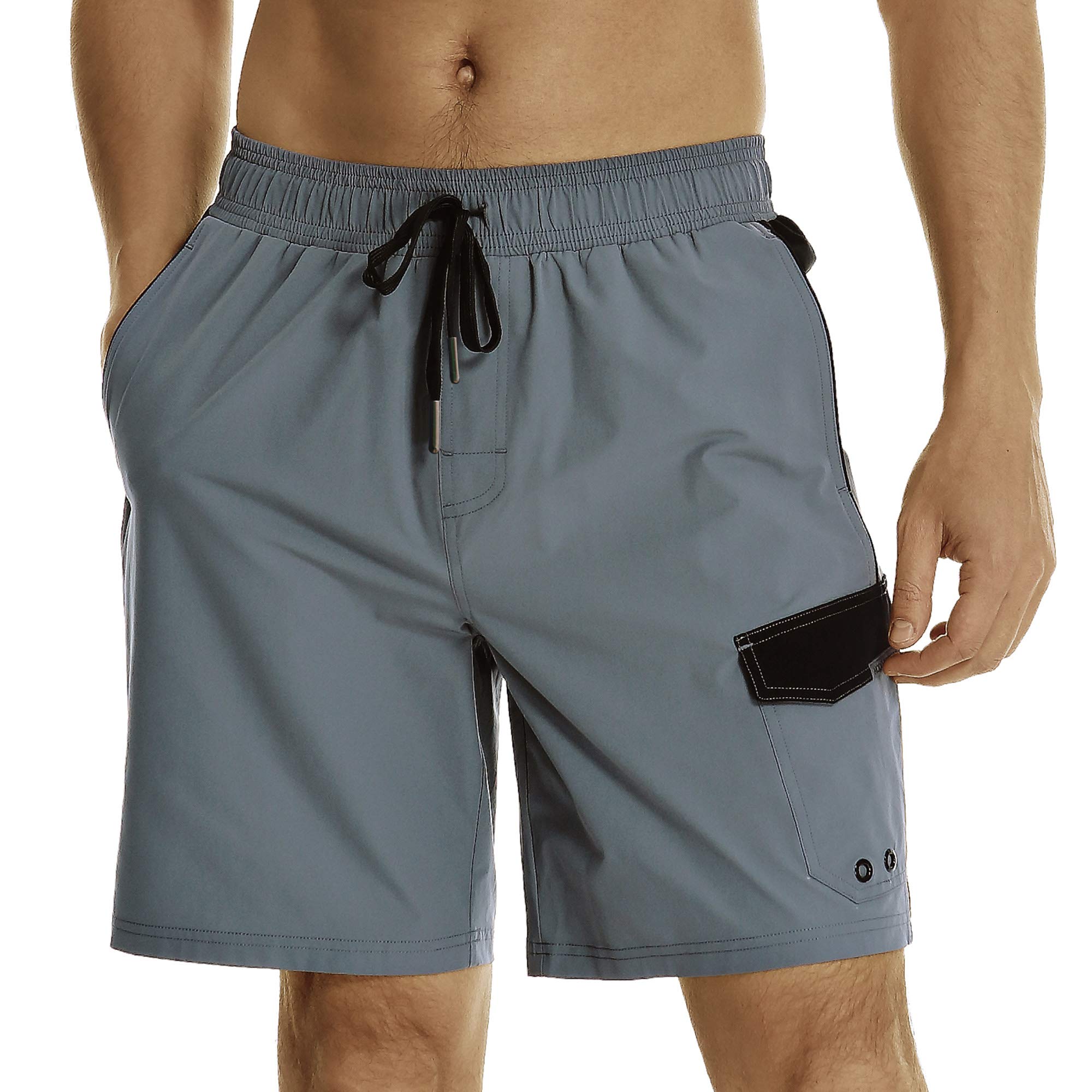 HODOSPORTSMens 8" Swim Trunks Quick Dry Bathing Suit with Mesh Liner (Regular & Big Tall Sizes)
