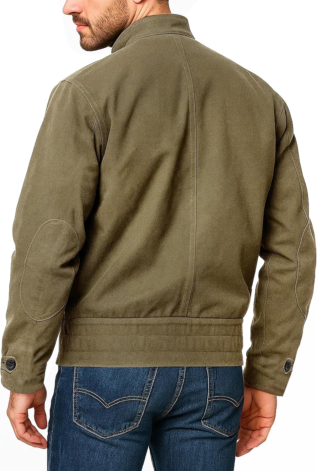 SpazeUp Vintage Military Tanker Jacket Men - Army Uniform Khaki Cotton Bomber Jackets for Men