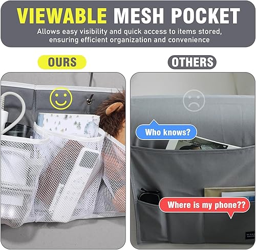 Miniatura 6 de Almacenamiento de zapatos para casa rodante para mesita de noche, 16 bolsillos extra grandes, para colgar en la pared, organizador de bolsillo para