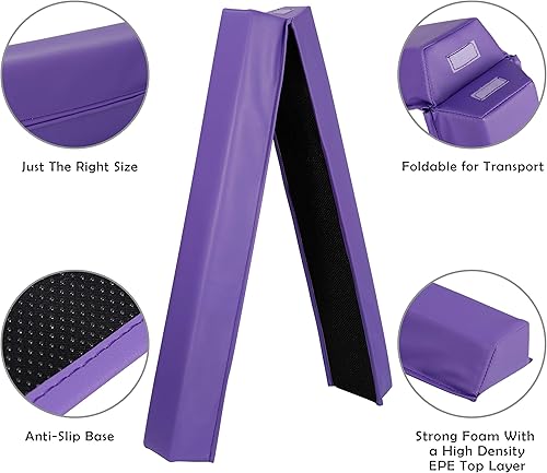 Miniatura 2 de Haz de equilibrio de 69 pies extra plegable y firme de espuma para piso, haz de gimnasia antideslizante, equipo de base para entrenamiento en casa,