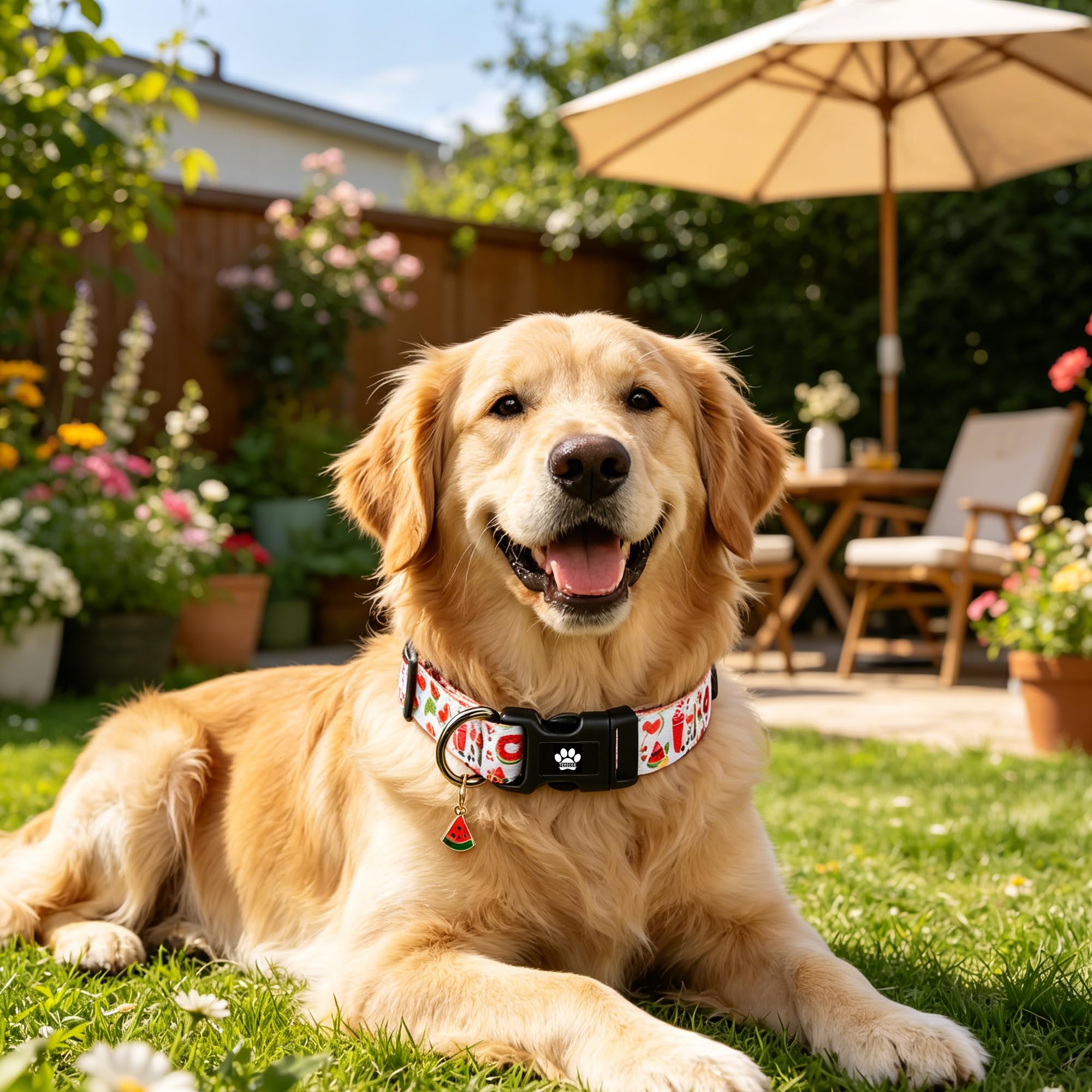 Collar de verano para perros pequeños, medianos y grandes, lindos collares de sandía para cachorros, para niños y niñas, para fiesta en la piscina, picnic, senderismo, caminar, actividades al
