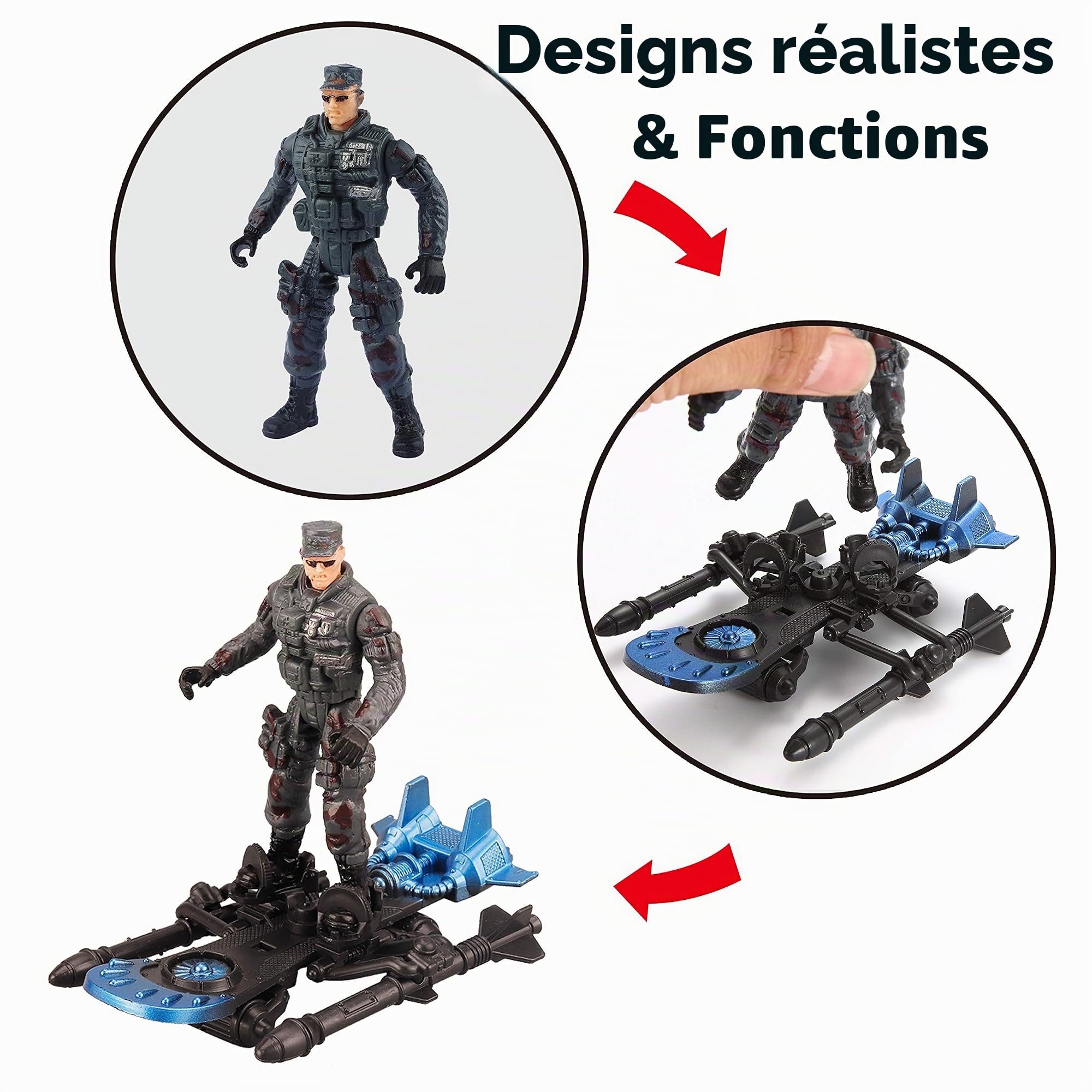 JOYIN 2025 Calendrier de l'Avent de Noël avec l'homme de l'armée militaire compte à rebours de 24 jours avec des figurines d'action de soldat, jouets de Noël cadeau pour garçons enfants