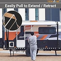 Vista 5 de YESCAMP Kit Completo de Toldo Manual Retráctil para RV, Toldo Retráctil para Cámper para RV o Remolques, Toldo Enrollable para RV para Cámper