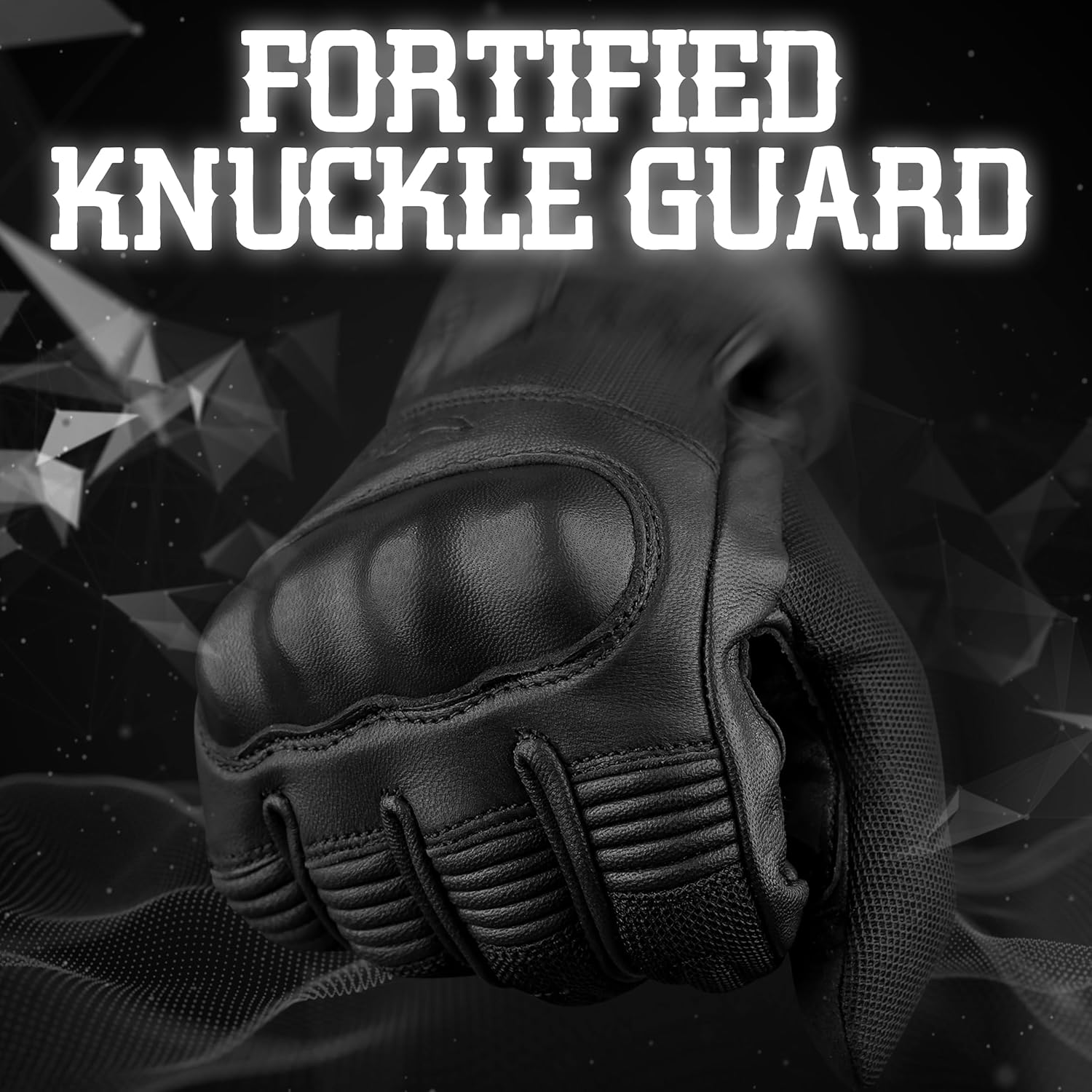 J.A.G. Motorcycle Gloves - Premium Leather Perforated Motorcycle Gloves for Men with Knuckle Protection | Touchscreen Motorbike Riding Gloves - Image 5