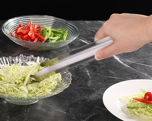 Miniatura 7 de New Star Foodservice 42276 Pinzas para pompones, acero inoxidable, 9 pulgadas, juego de 6, color plateado