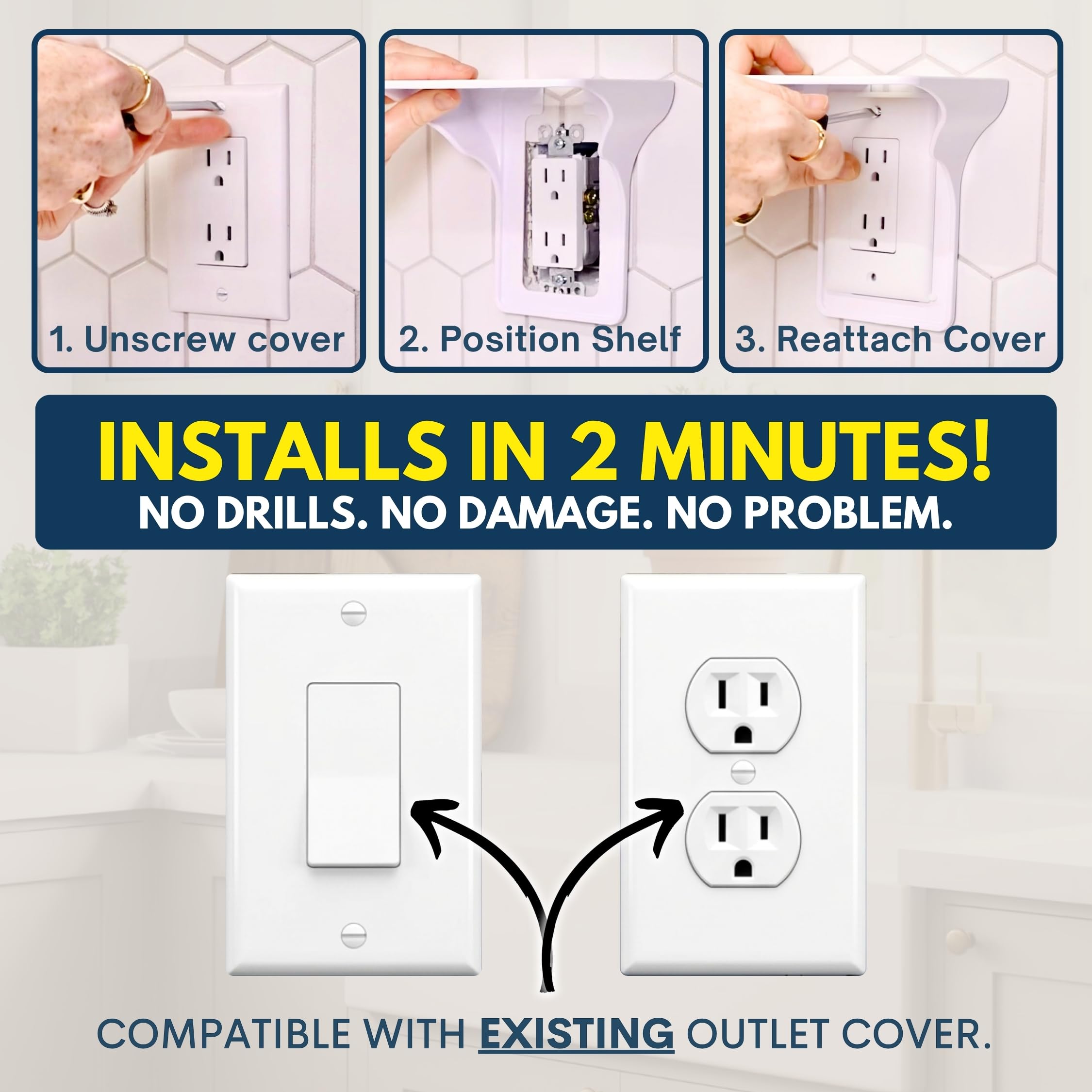 Power Perch Shelf - Vertical Outlet Storage -5
