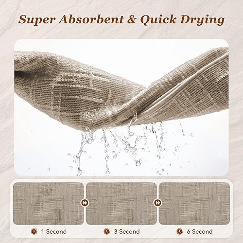 Miniatura 2 de AMOAMI Bath Mat Non Slip Super Absorbent Quick Dry Bath Mats for Bathroom Floor Rubber Backing Washable Bathroom Rugs Modern Woven Jacquard Mat,