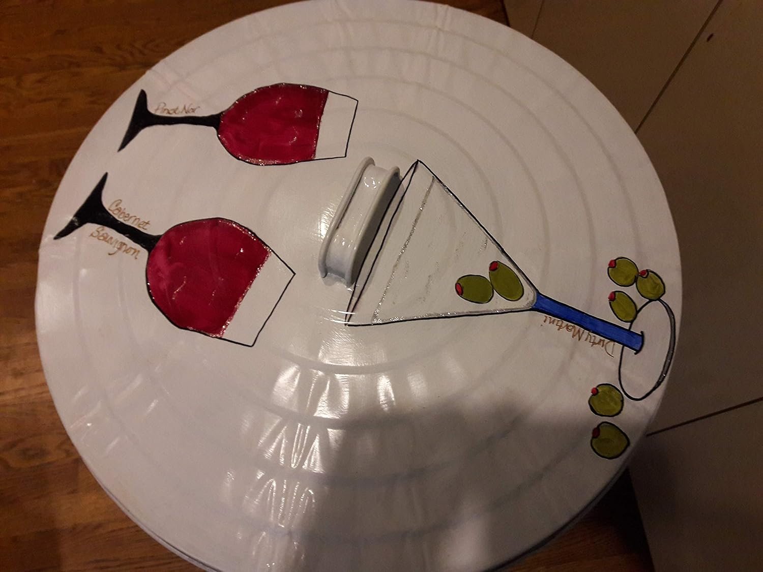 30 Gallon Hand Painted Galvanized Trash Can