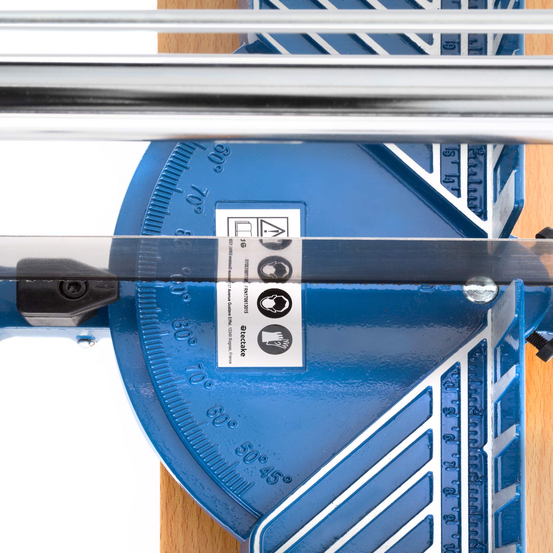 Tectake Scie à Onglet 550 mm 11 Angles Préréglés Hauteur de Coupe 120 mm Bois Plastique Aluminium