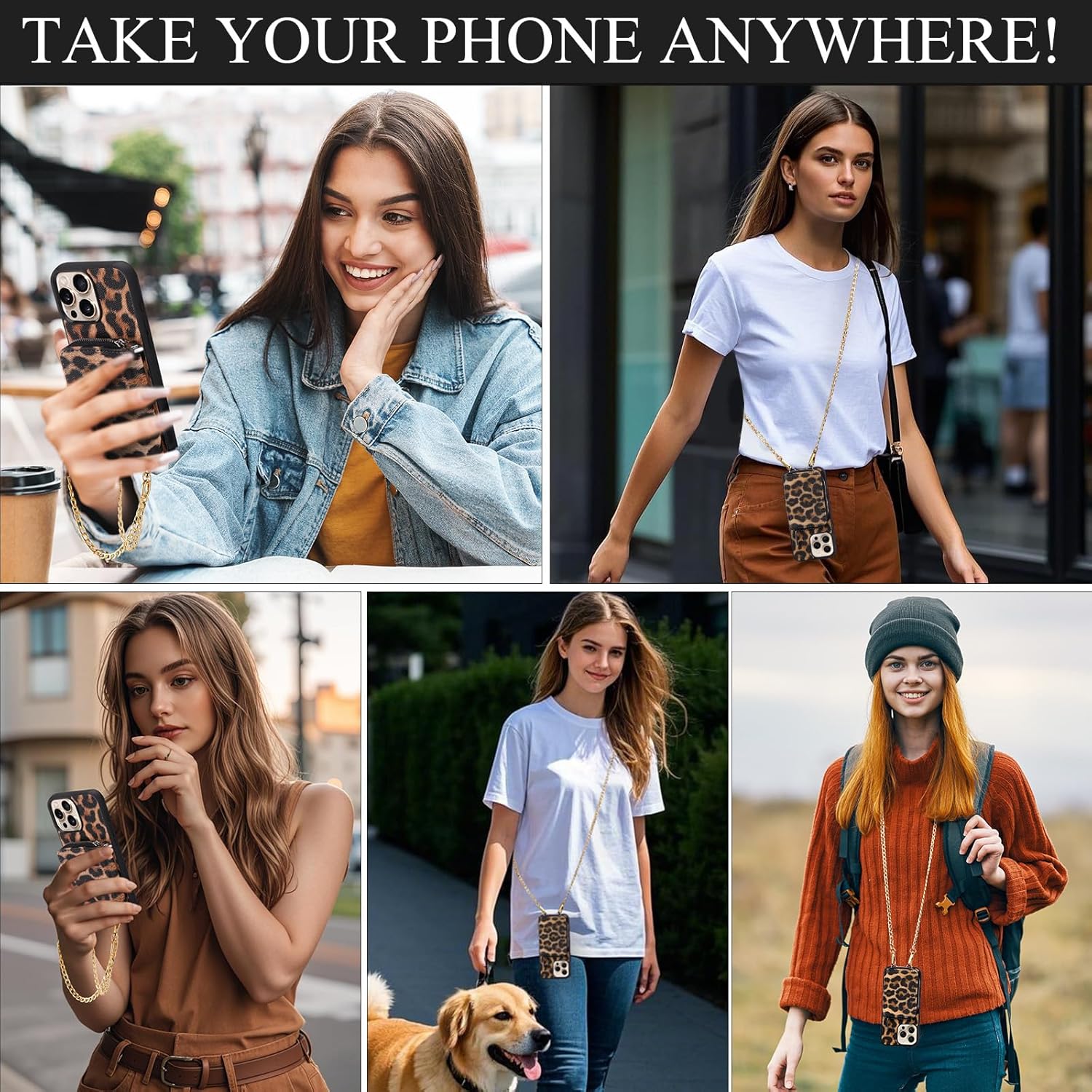 XANGNIER Wallet Case for iPhone 16 Pro Max, RFID Blocking PU Leather Crossbody Phone Purse with Card Holder, Zipper Pocket, Wrist Strap & Adjustable Lanyard for Women 6.9" 5G,Leopard Print - Image 4