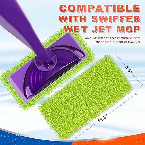 Miniatura 6 de Almohadillas reutilizables para trapeador de chorro húmedo compatibles con mopa Swiffer WetJet, paquete de 6 almohadillas de chorro húmedo,