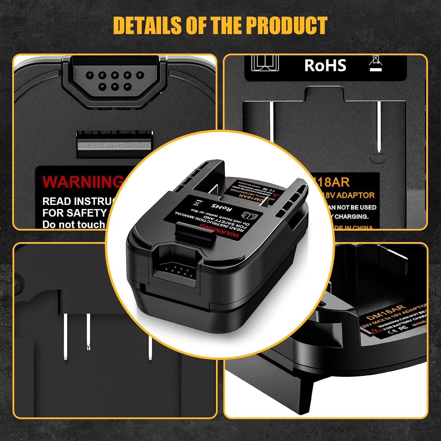 for Ridgid 18V Adapter, Compatible with DeWalt 20V MAX & for Milwaukee M18 18V Battery, Convert to for Ridgid 18V & AEG 18V Cordless Power Tools